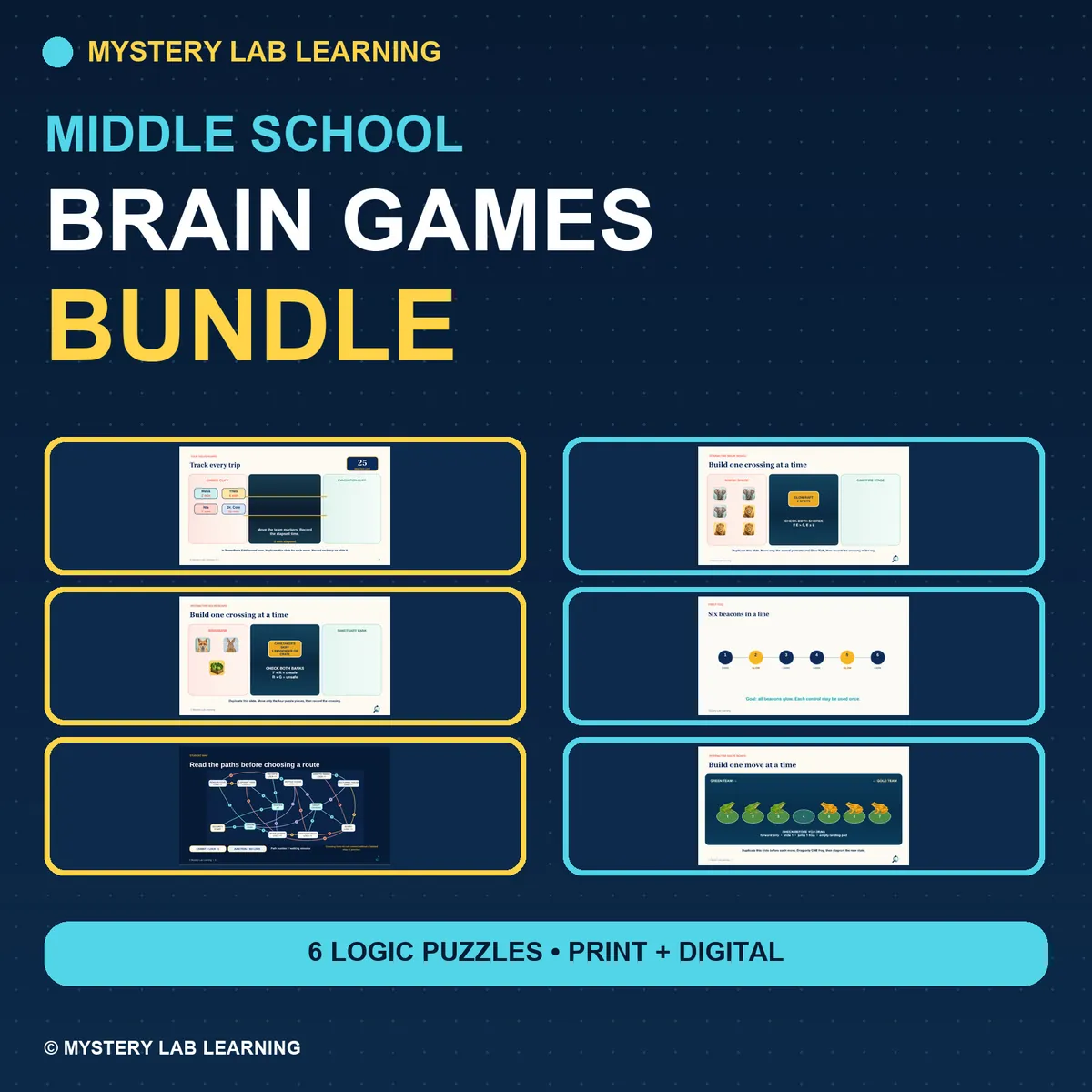 Middle School Brain Games Bundle cover